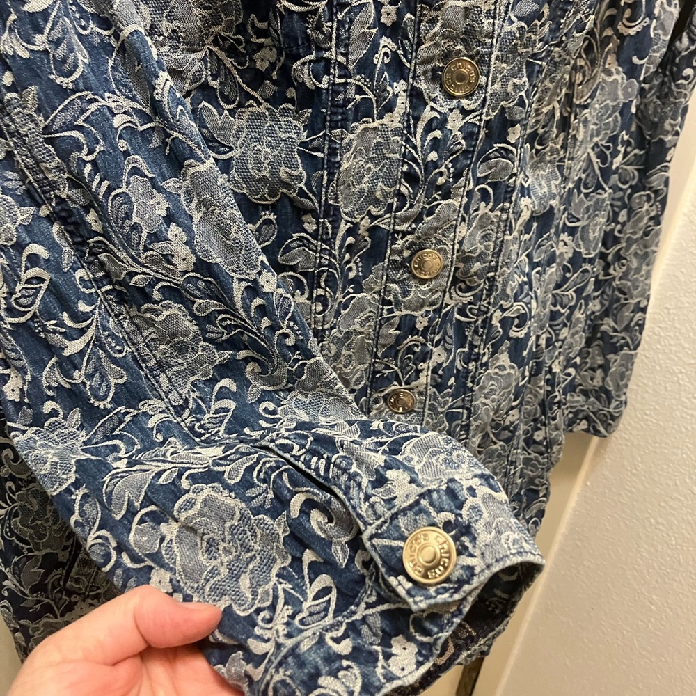 Chico size 2 Floral Denim Jacket - Picture 4 of 8